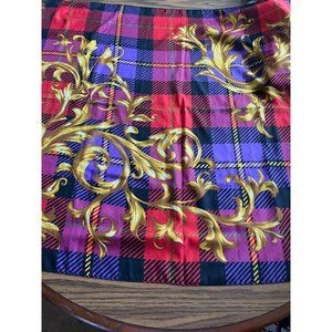 Red Purple Black Gold square scarf